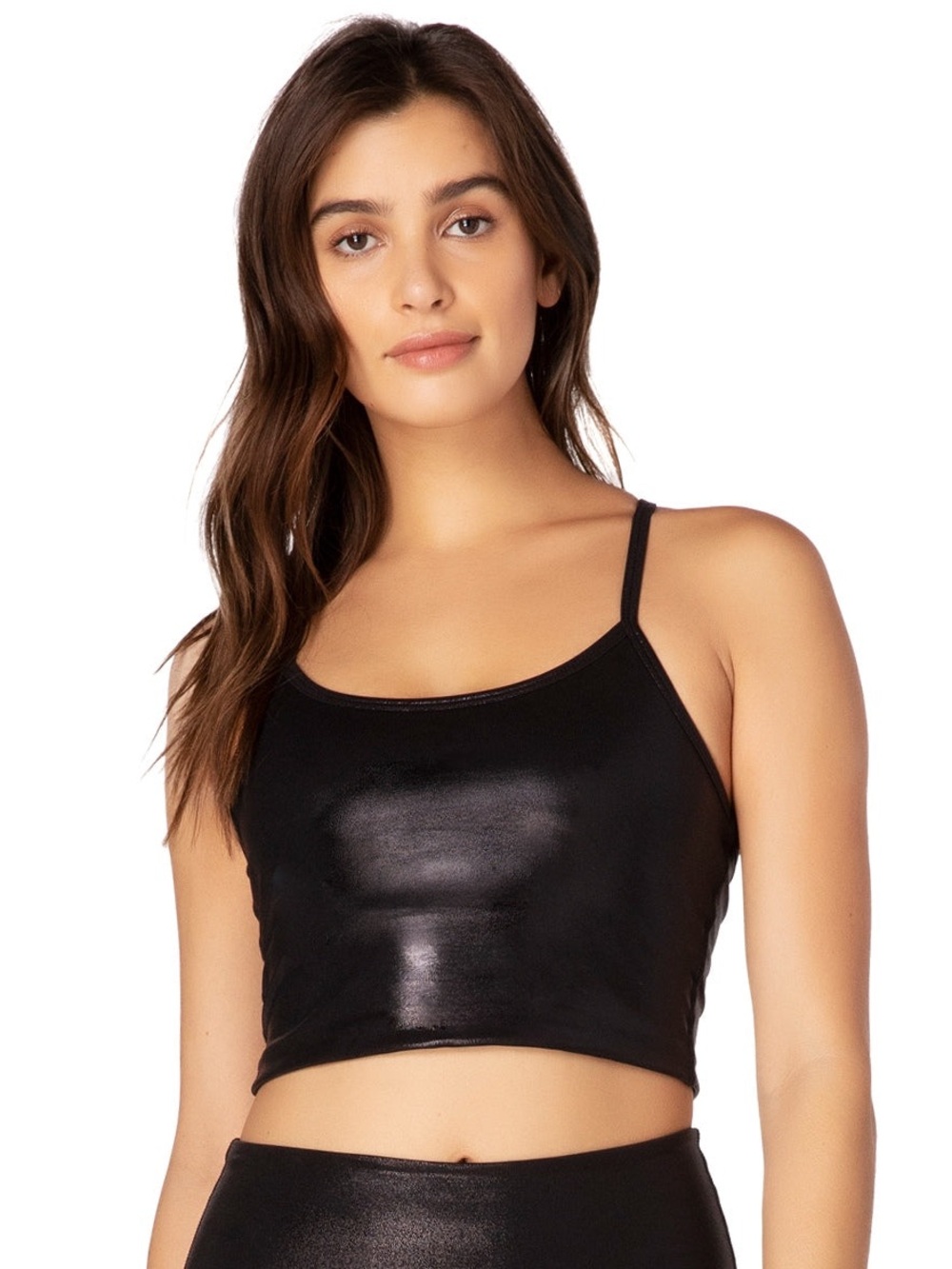 Beyond Yoga Pearlized Slim Racerback Cropped Yoga Tank